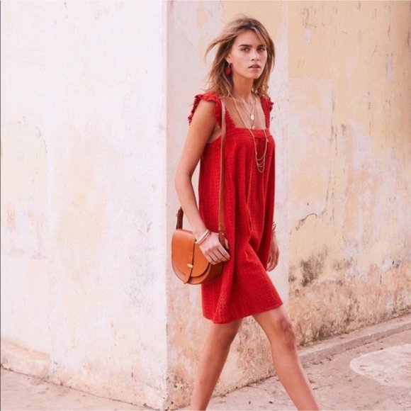 Sezane Scarlet Ruffle Mini Dress - Picture 2 of 4